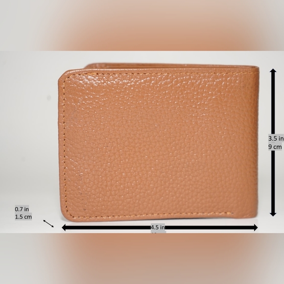 Genuine cow milled Brown  men wallet - Picture 10 of 11